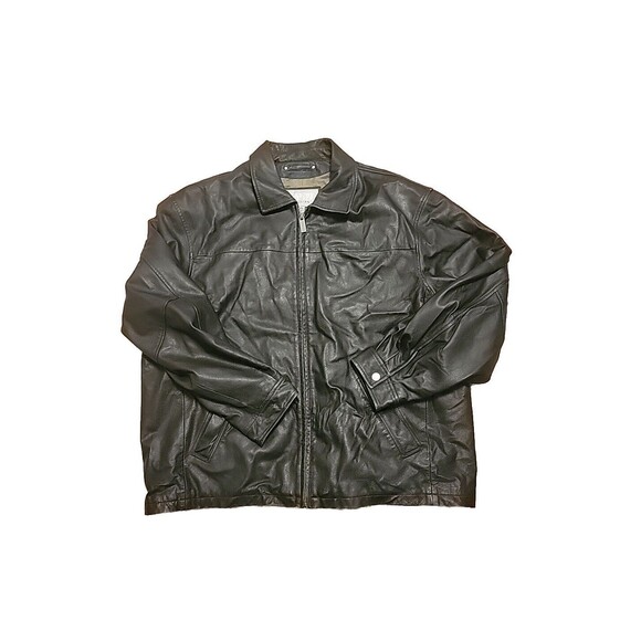 Wilsons Leather M. Julian Deep Olive Green Leather Jacket Men Size XXL Full Zip